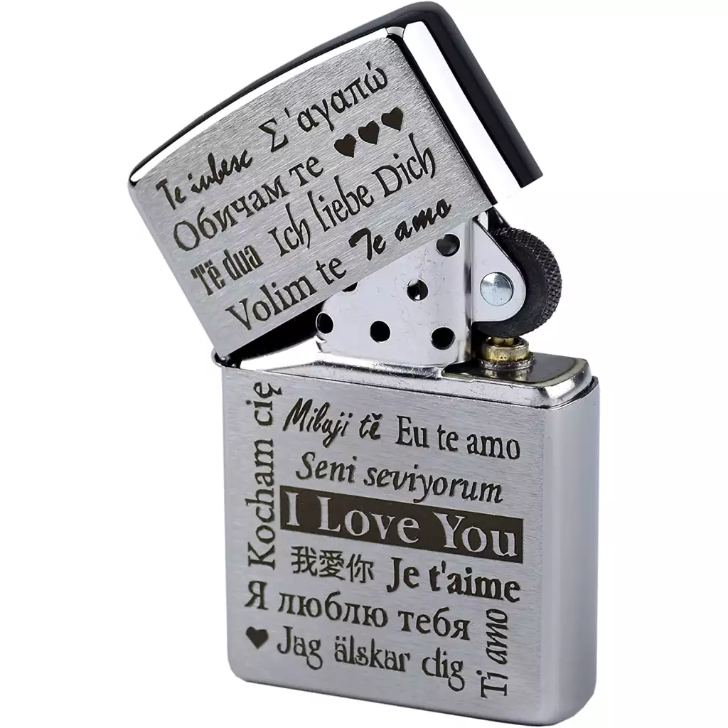 Encendedor de gasolina tipo Zippo con mecha y piedra de sílex