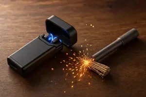 Lee más sobre el artículo Plasma (arco) vs ferrocerio 2026: qué encendedor de supervivencia elegir